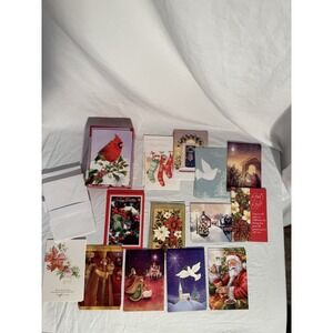 Assorted Lot of 50 Christmas Cards with‎ Envelopes New In Box